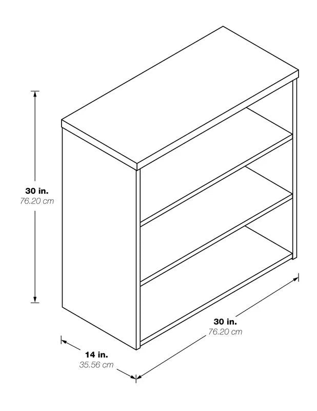 3-Shelf Engineered Wood Bookcase C238