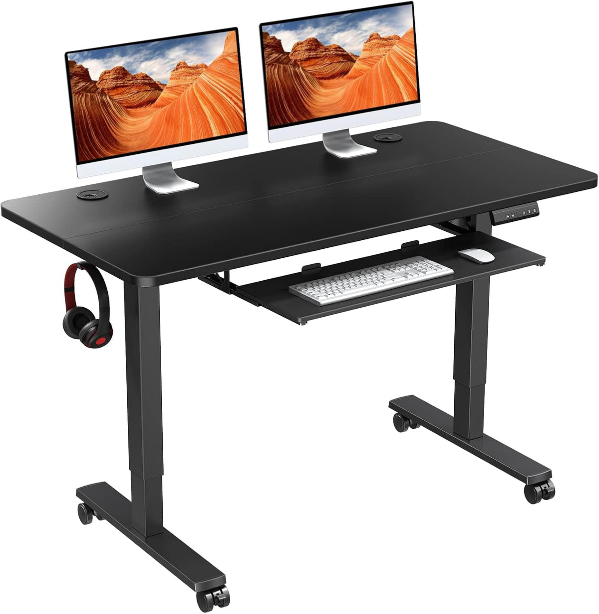 Electric Standing Desk Adjustable Height 48x24 in with Memory Controller N12115