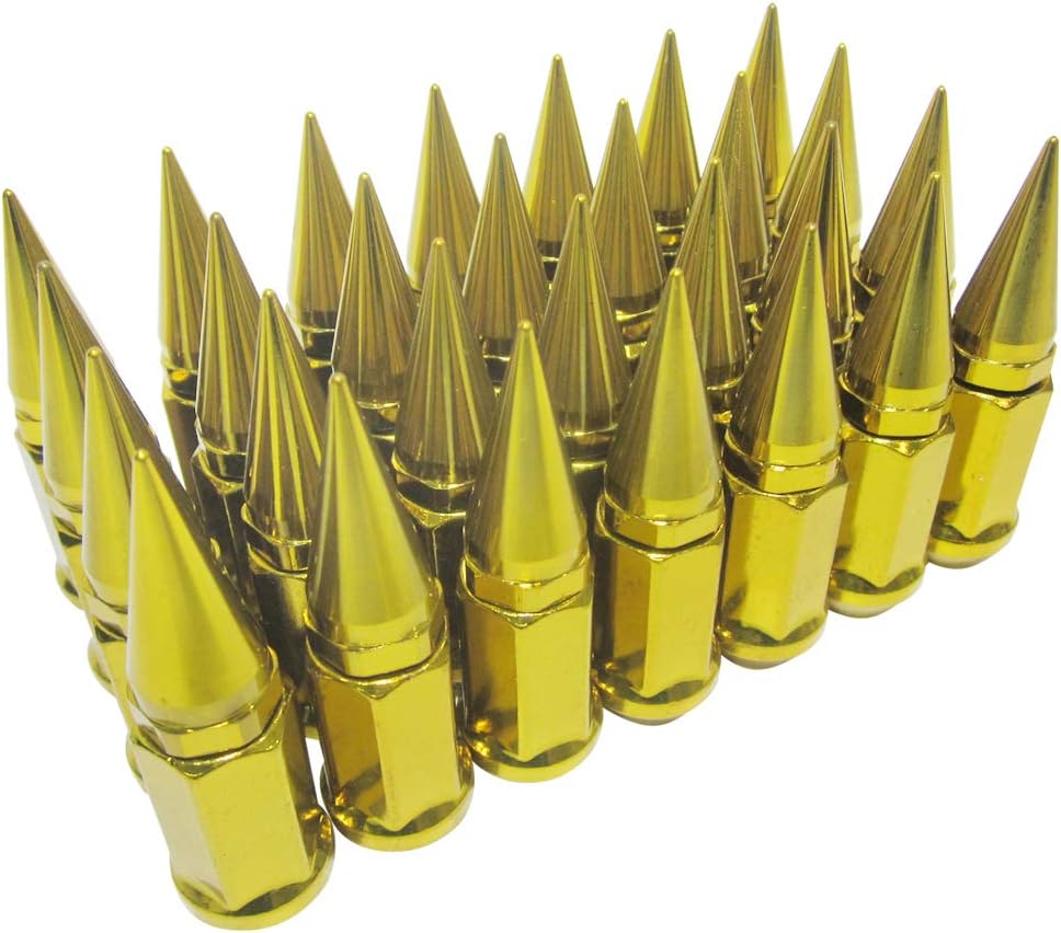 32 pc Extended Spike Lug Nut M12x1.25 Conical Seat Hex 3/4 A242