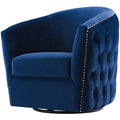 Navy Blue Velvet Accent Armchair B5053