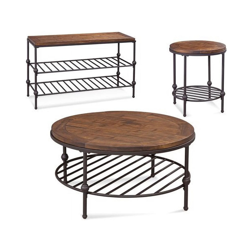 Brown Round Wood Cocktail Table U8243