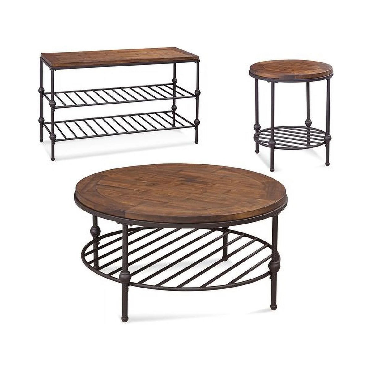 Brown Round Wood Cocktail Table U8243