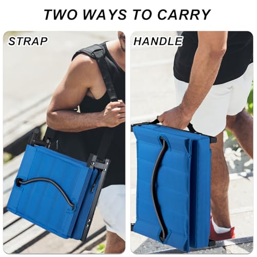 Black Padded Portable Folding Stadium Chair (2pcs) Q751610