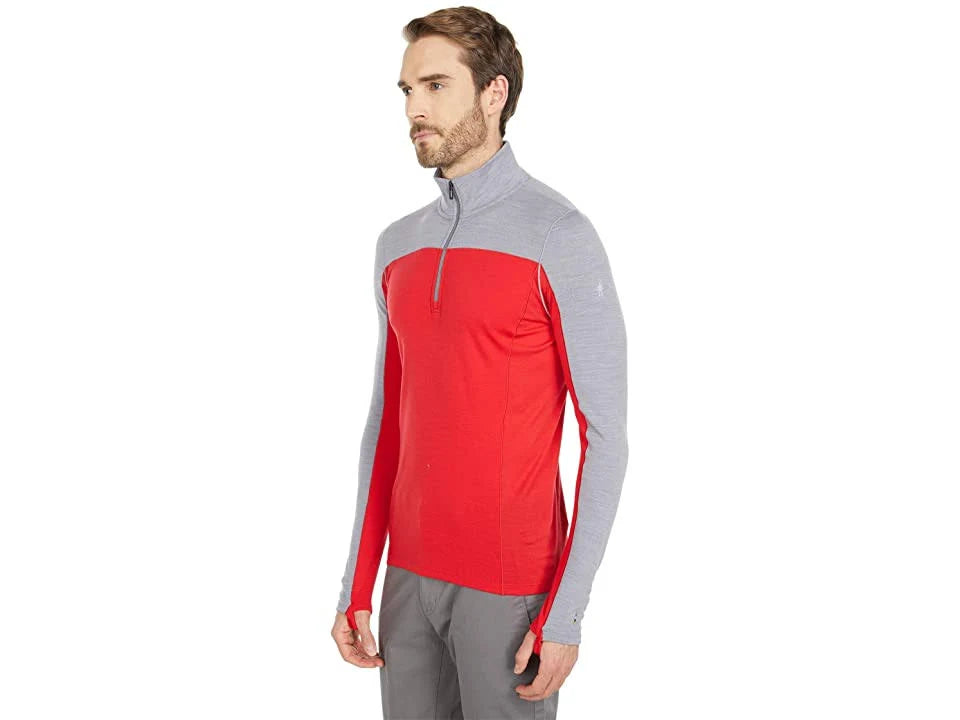 Merino Sport 250 Long-Sleeve 1/4-Zip Top Light Gray Heather/Cardinal Red O969