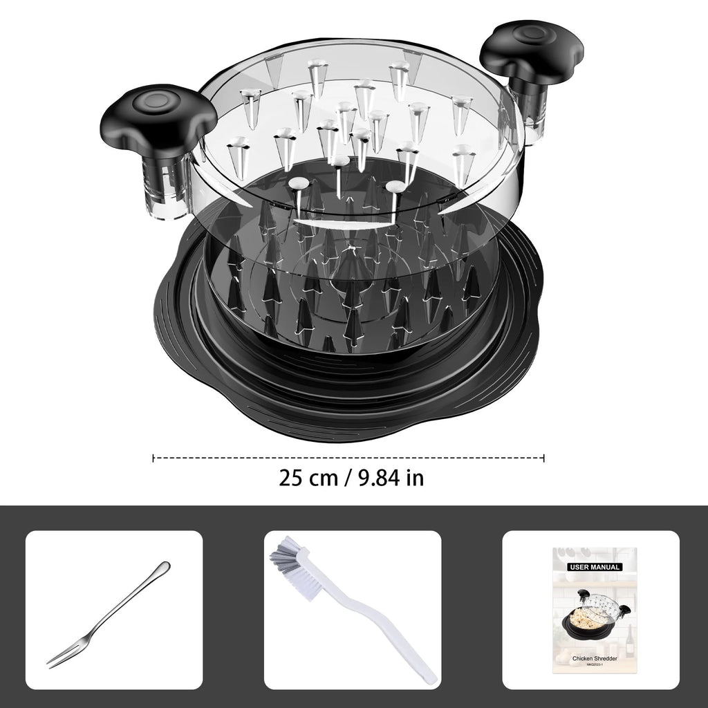 Large Chicken Breast Shredder Tool with Brush and Fork J92303