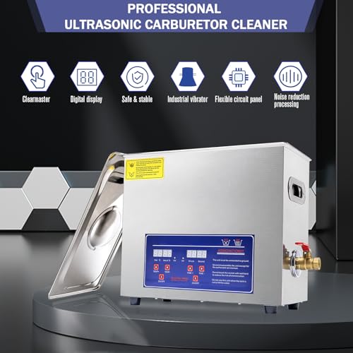 Heated Ultrasonic Parts Cleaner 3L Industrial with Digital Timer, 110V T6478