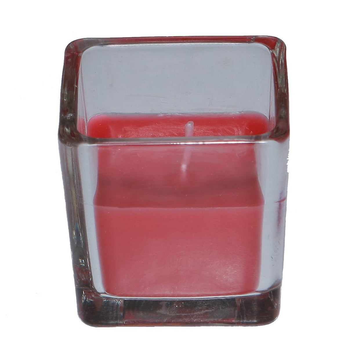 Red Square Glass Votive Candle X25350