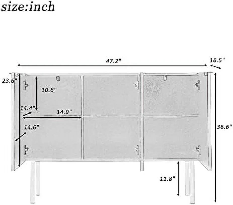 Black Long Wood Sideboard Cabinet F3596