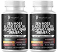Sea Moss Black Seed Oil Ashwagandha Turmeric Bladderwrack Burdock Vitamin C Vitamin D3 120 Count Z125