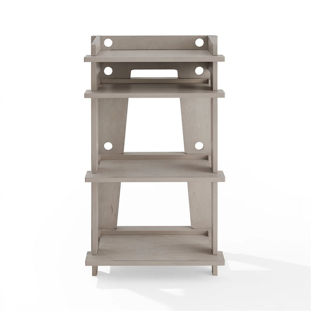 Gray MDF Wood and Birch Veneer Turntable Stand H495