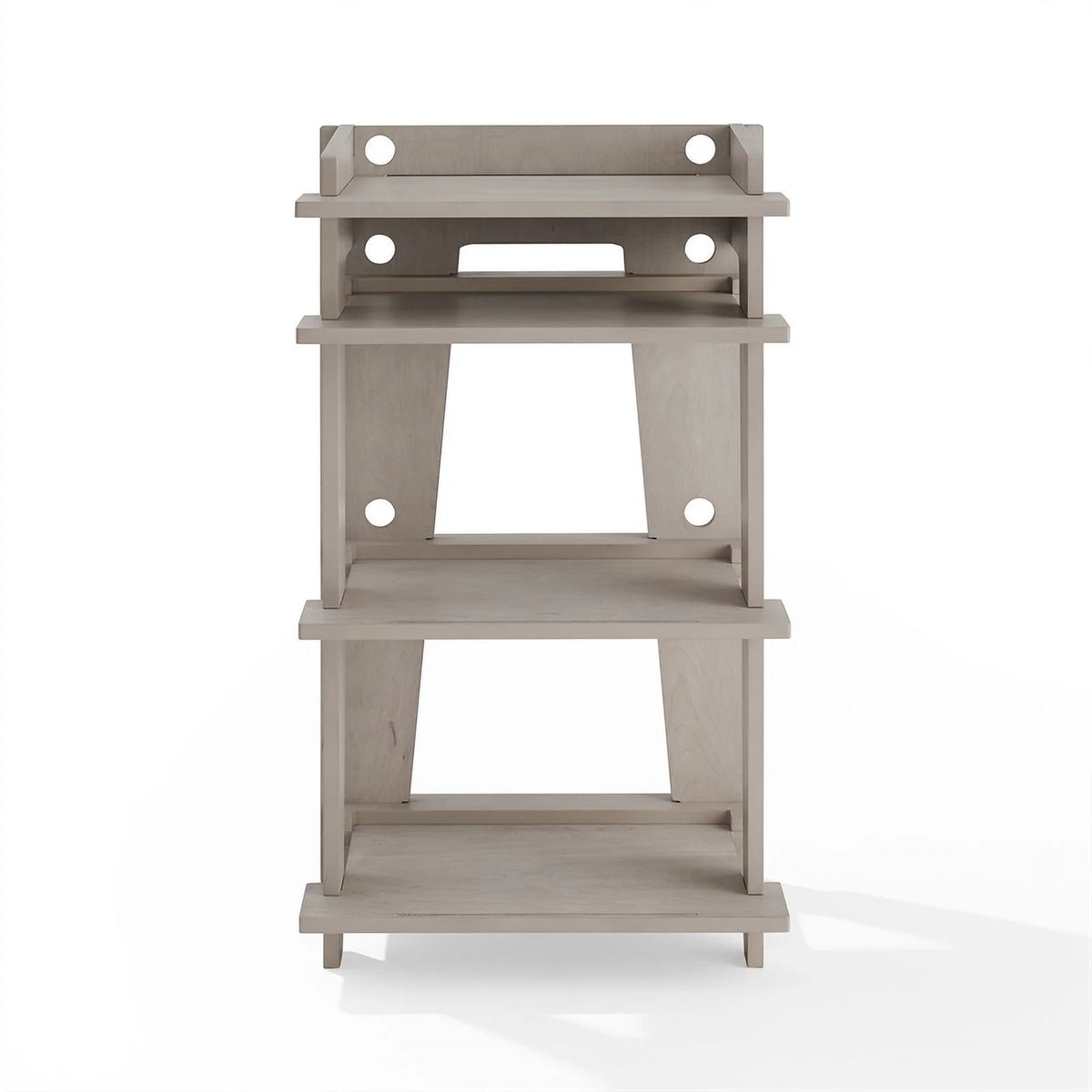 Gray MDF Wood and Birch Veneer Turntable Stand H495