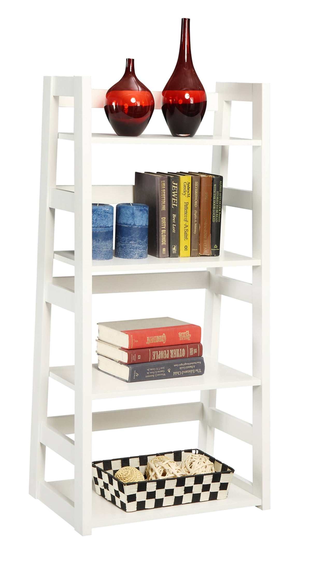 4-Tier White Bookcase M8968