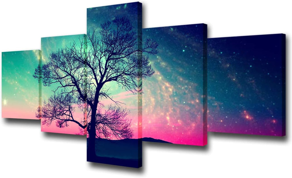 5 Panels Black and White Canvas Prints Wall Art S77507