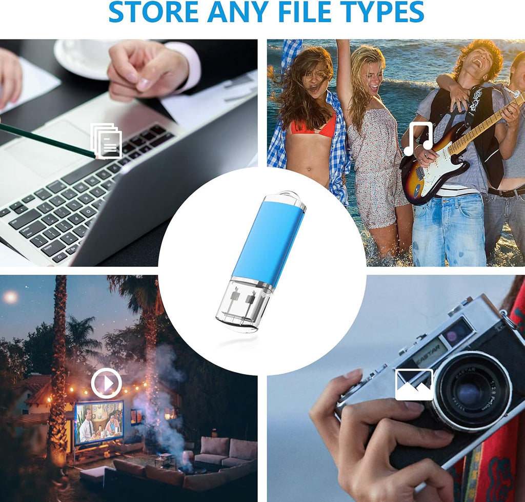 Blue USB 2.0 Flash Drive 8GB 10 Pack I83105