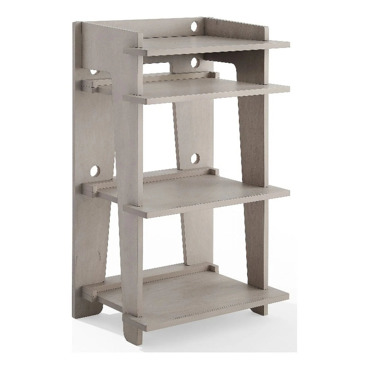 Gray MDF Wood and Birch Veneer Turntable Stand H495