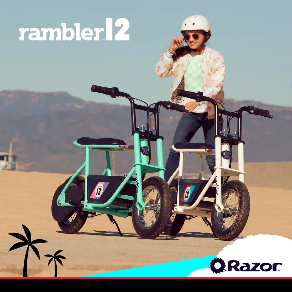 White 12 Air-Filled Tires Seated Electric Scooter M201