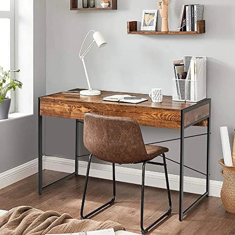 44 inch Computer Desk with 2 Drawers Steel Frame K469