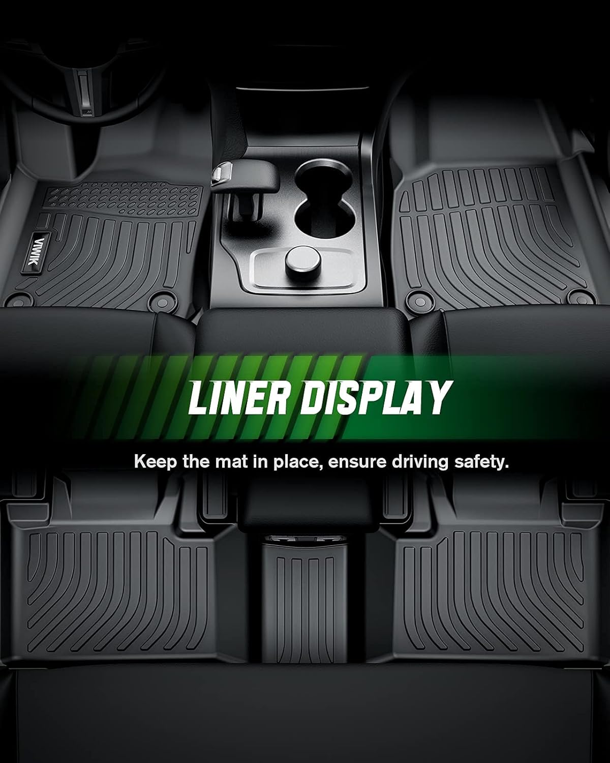 Black TPE All Weather Car Floor Mats Full Set E288534