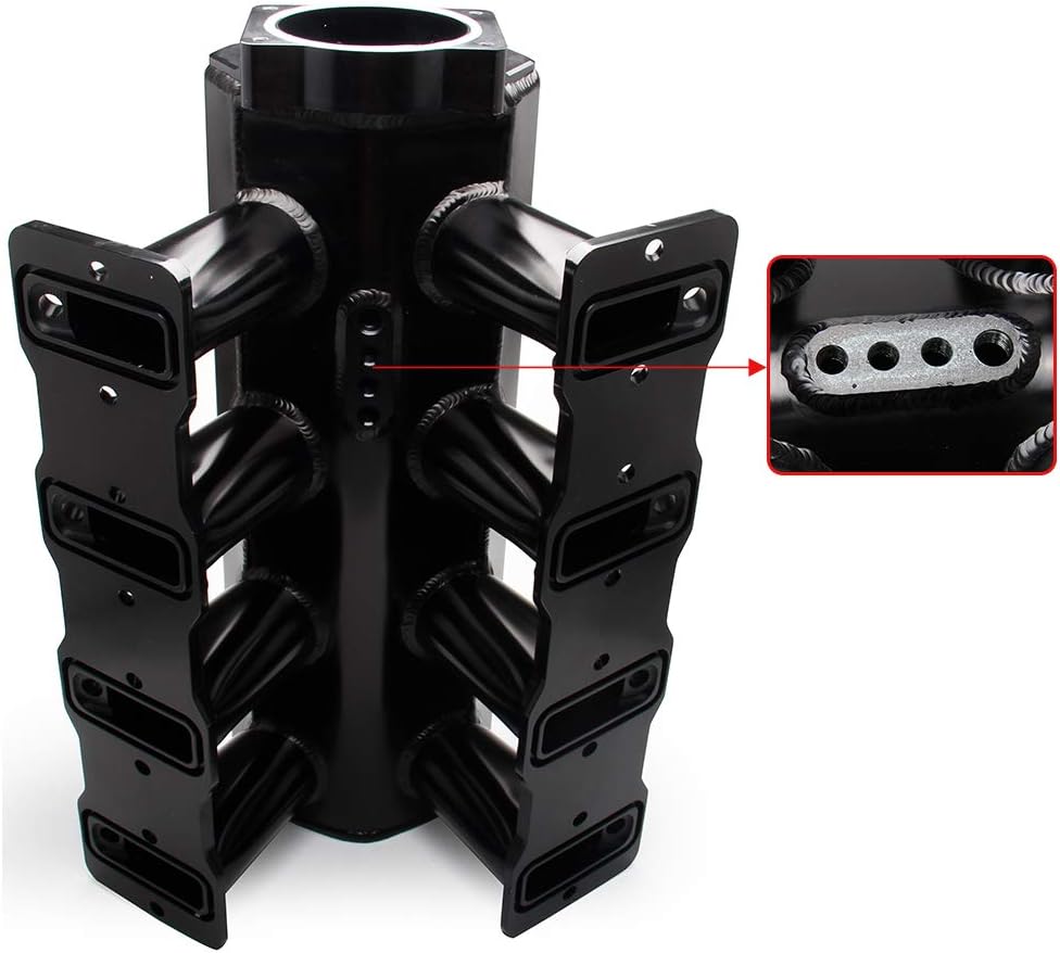 92mm Throttle Body Sheet Metal EFI Intake Manifold Black W2399