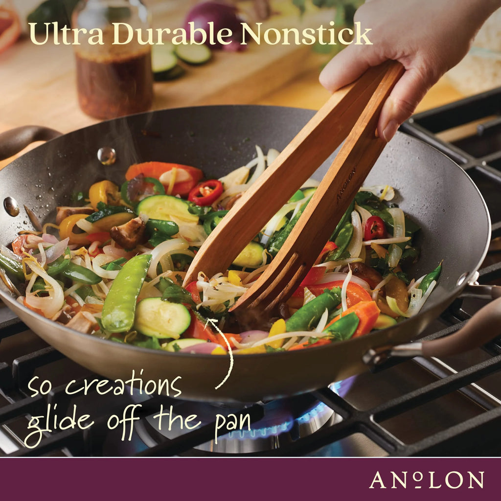 14 Inch Hard Anodized Nonstick Wok with Lid V692351