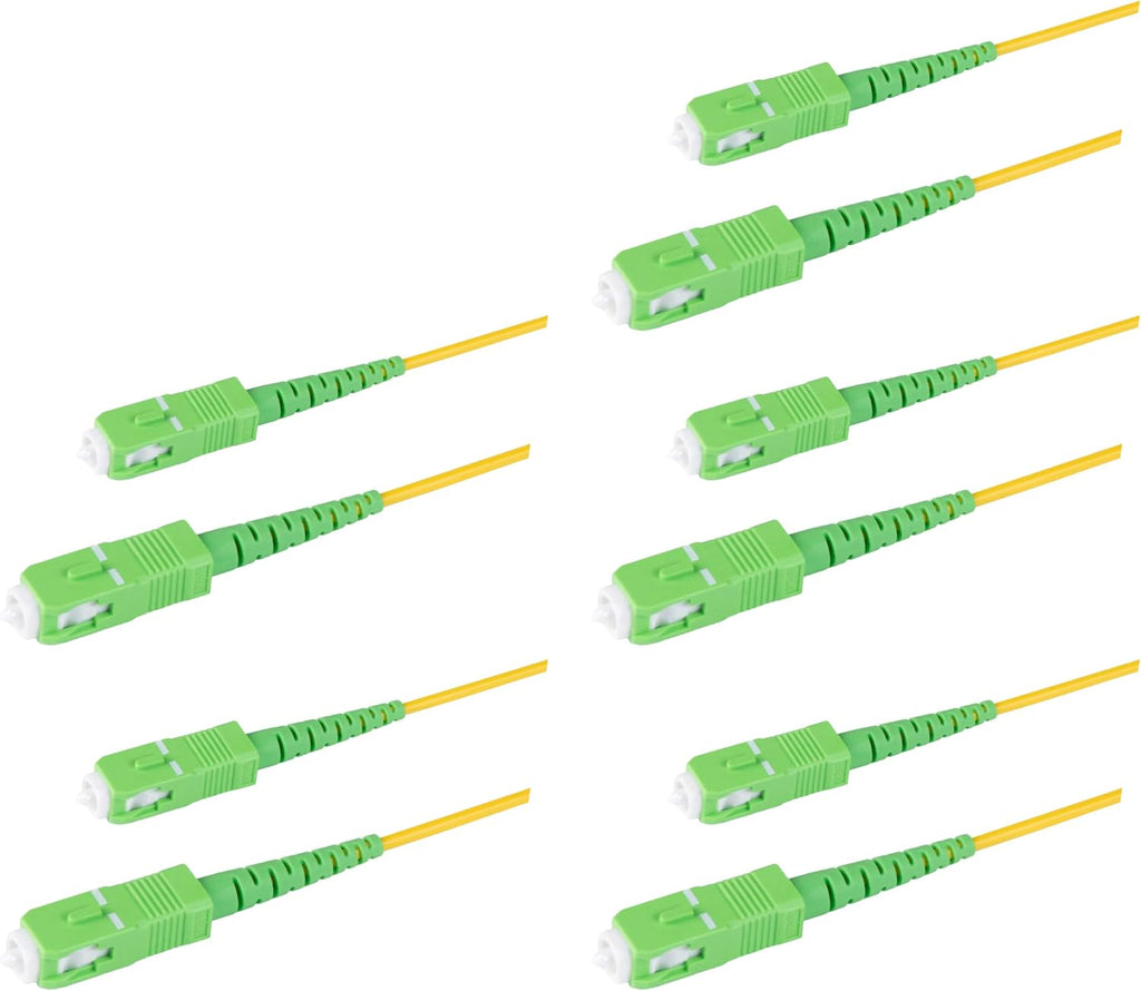 5-Pack 5 Meter SC/APC to SC/APC Simplex Riser OFNR Fiber Patch Cable D1835