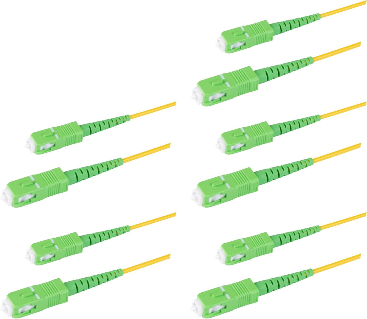 5-Pack 5 Meter SC/APC to SC/APC Simplex Riser OFNR Fiber Patch Cable D1835