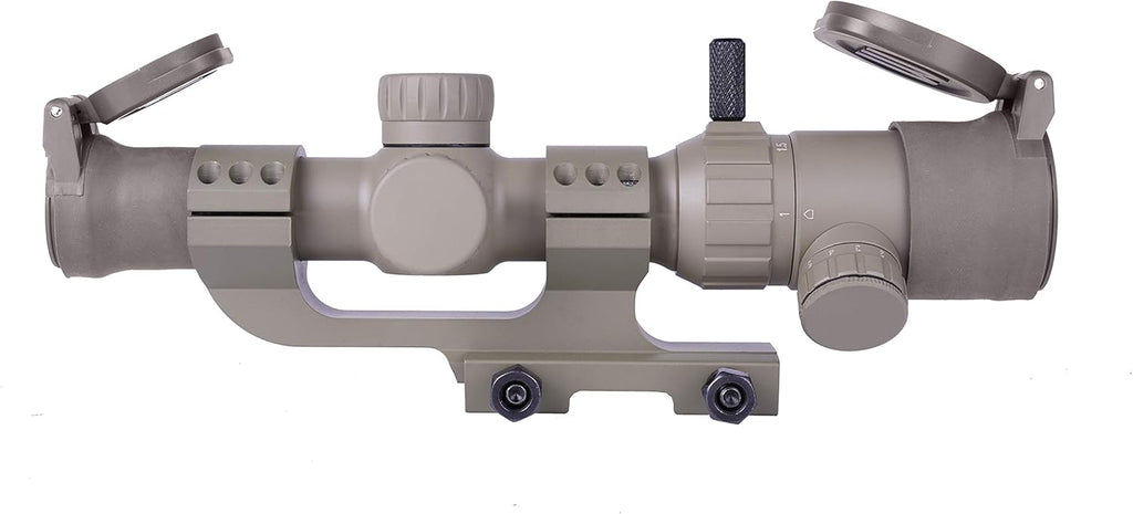 1-4x20 Rifle Scope with Offset Cantilever Mount and Flip Up Lens Covers L53447
