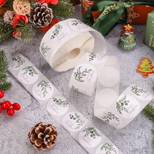 1000 Pcs Christmas Stickers Roll Self-Adhesive E19466