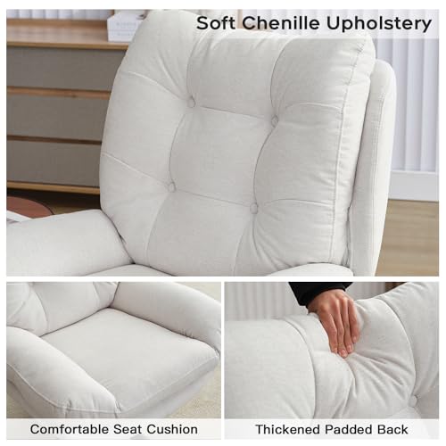 Green Chenille Swivel Accent Chair with Ottoman H32359