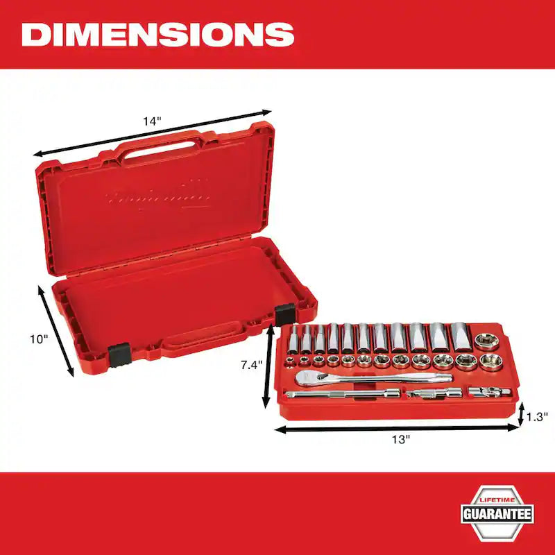 3/8 in. Drive SAE Ratchet and Socket Mechanics Tool Set (28-Piece) P153
