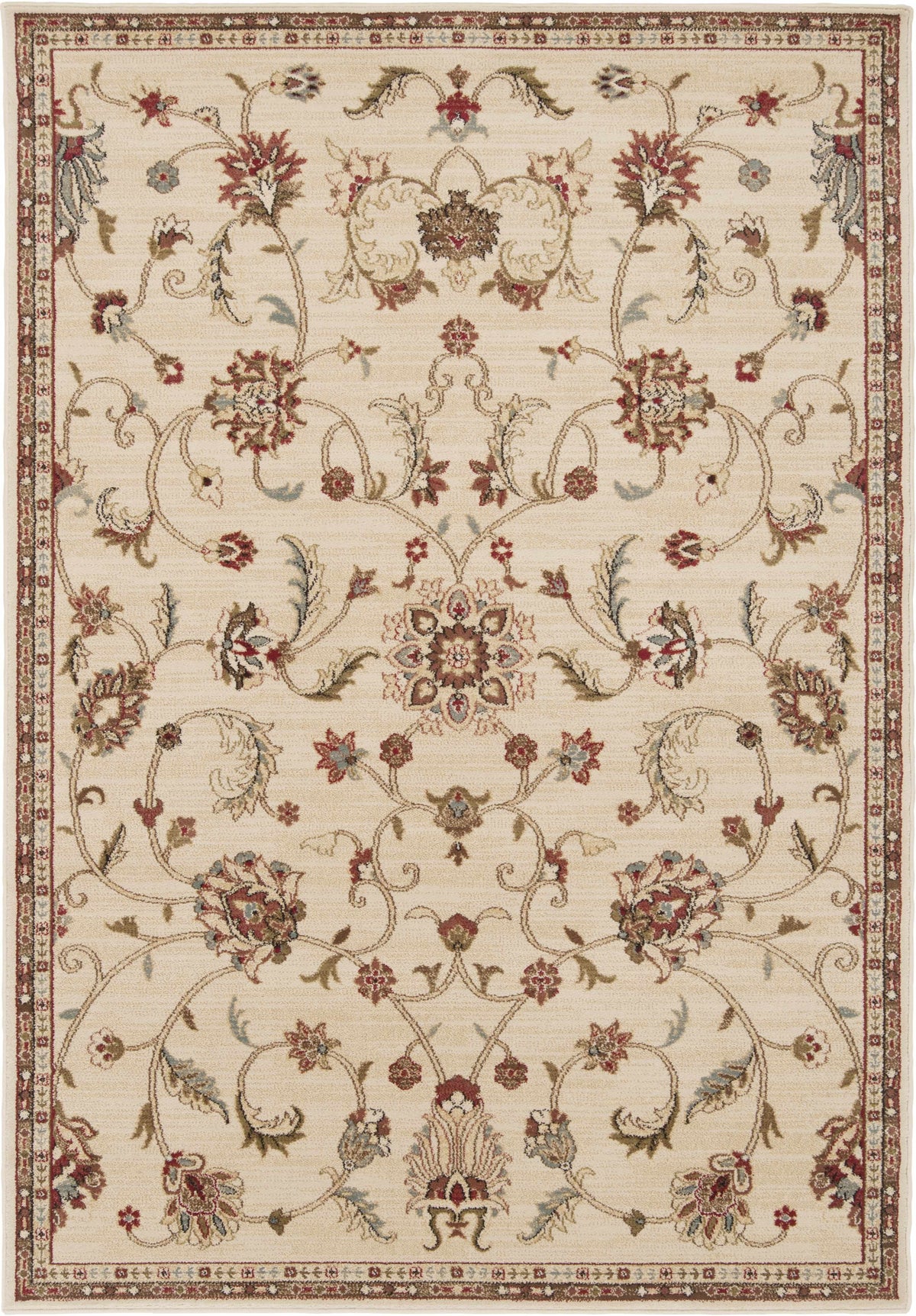 Black Beige Orange Area Rug I584326