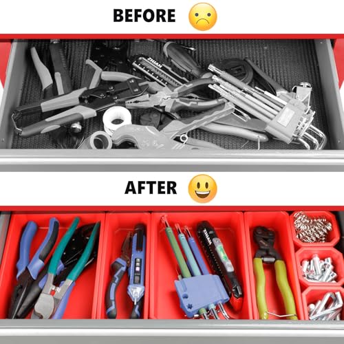 8 Drawer Rolling Metal Tool Chest with Wheels A341