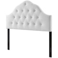 White Velvet Queen Size Tufted Headboard C13929