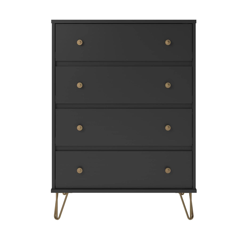 Black 4 Drawer Dresser U8175