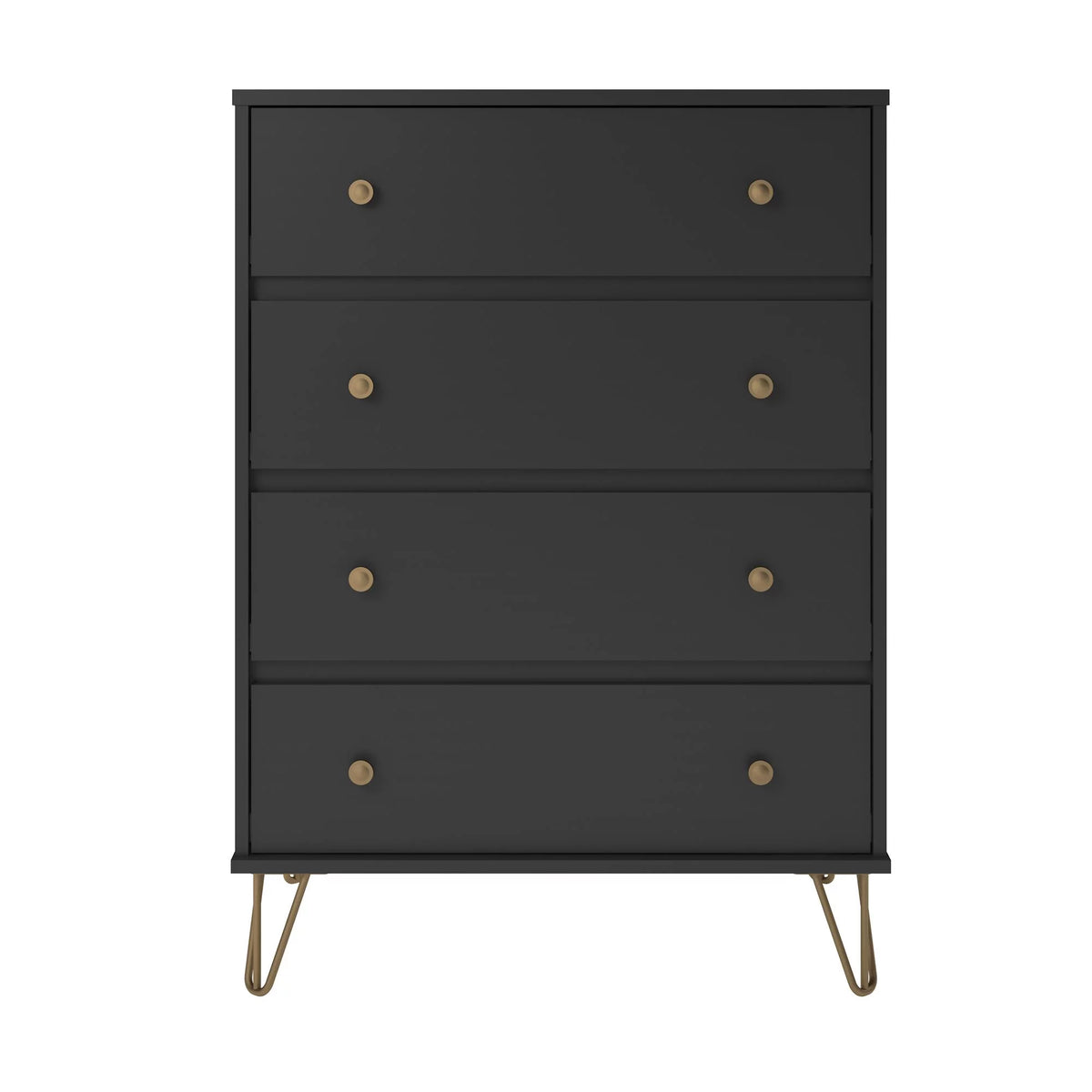 Black 4 Drawer Dresser U8175