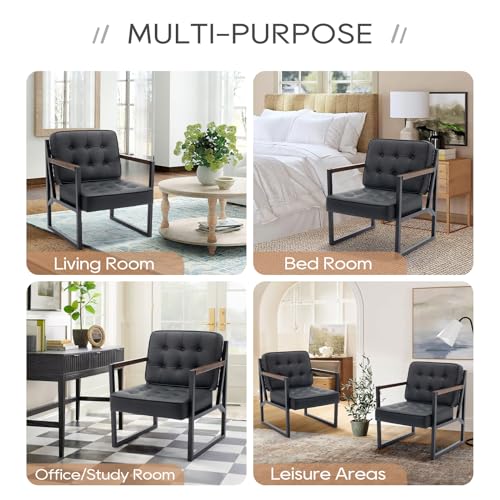 Black Faux Leather Accent Chair Set of 2 A388