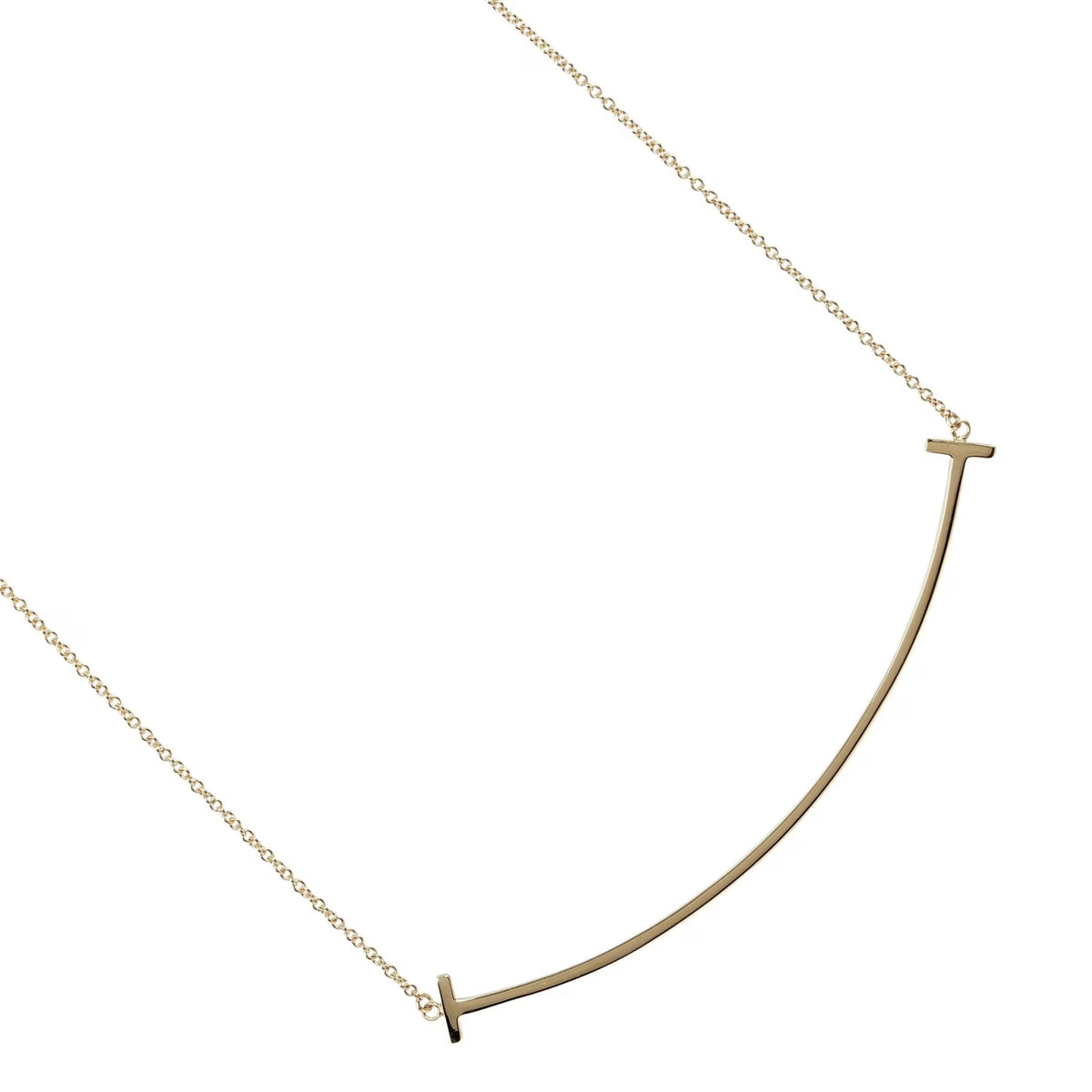 T Smile Large Necklace 6.9cm K18 YG Yellow Gold Approx. 3.8g D18998