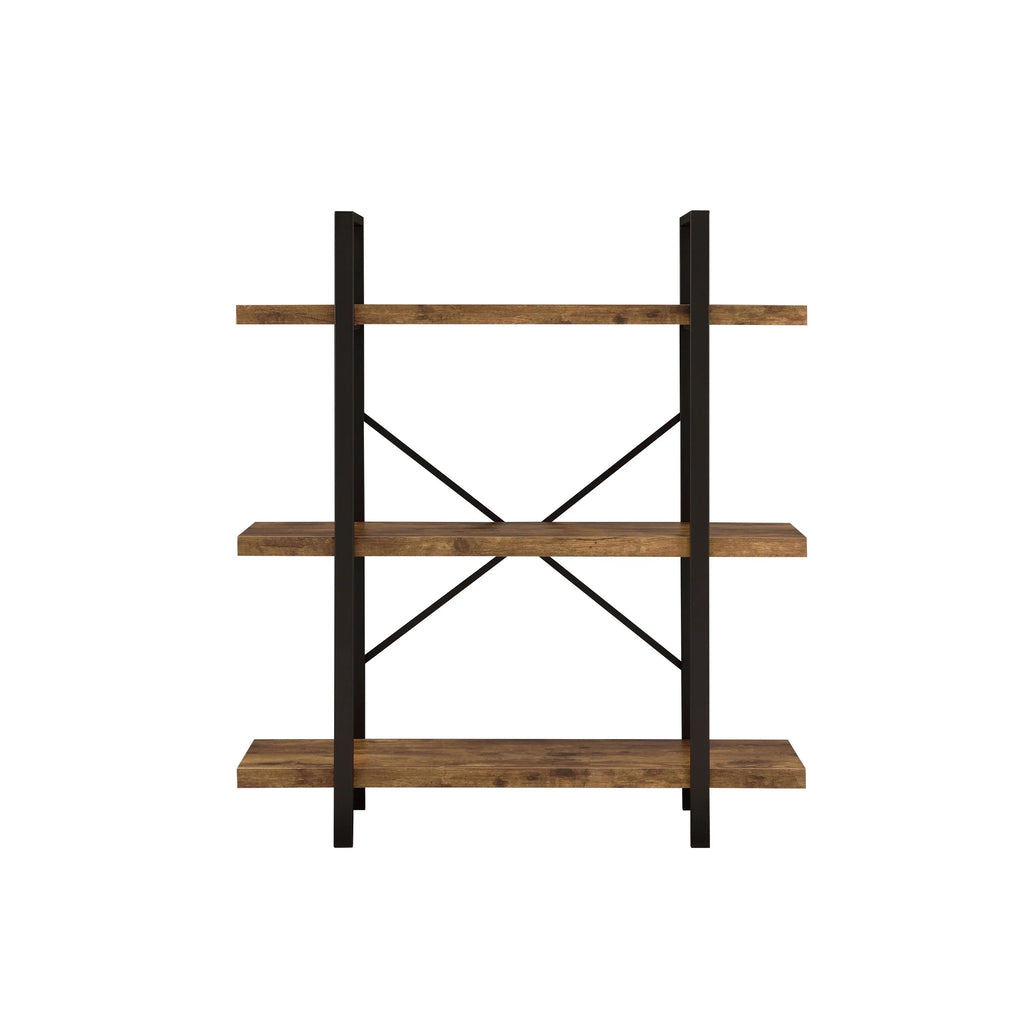 Antique Nutmeg 3-tier Open Back Bookcase W638