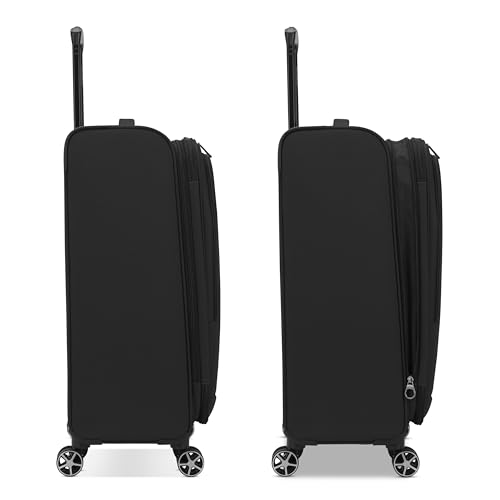 Black Softside Expandable Luggage with Spinners 3PC C51802