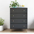 Black 4 Drawer Dresser U8175