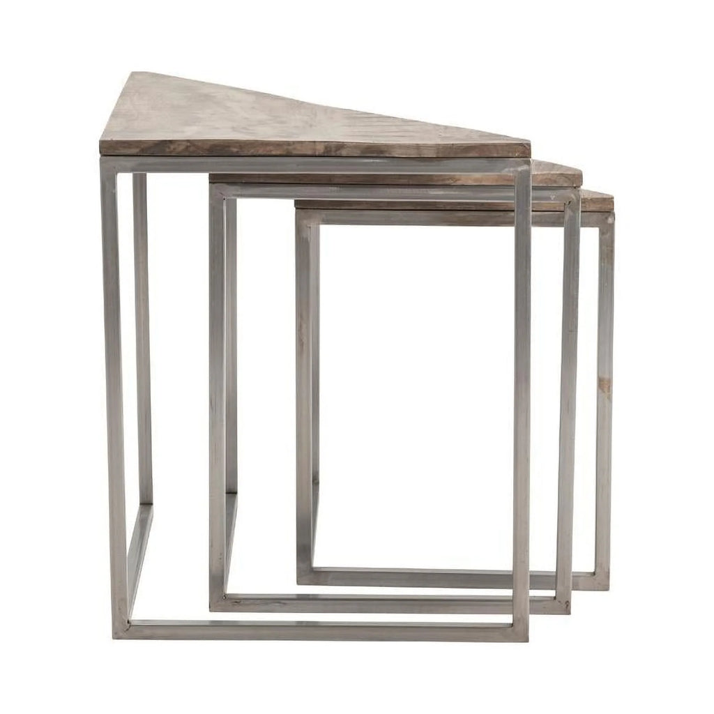 Brown Mango Wood Corner Nested Tables W707