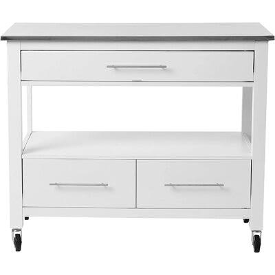 Stainless Steel and White Kitchen Cart S411605