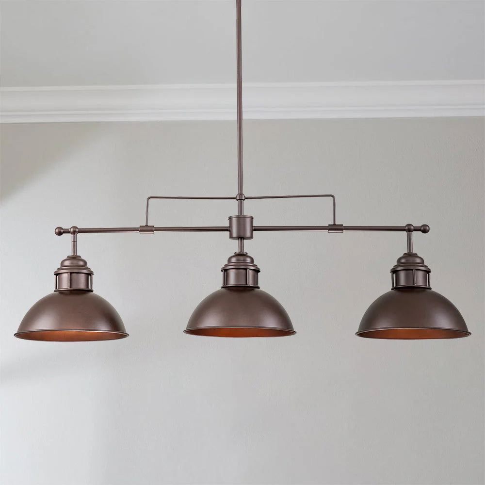3-Light Kitchen Island Linear Industrial Pendant I307