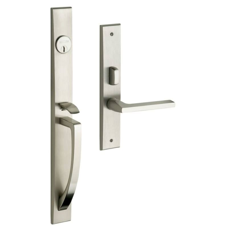 Satin Nickel Double Cylinder Mortise Handle Set R6493