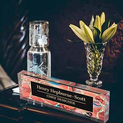 Custom Acrylic Nameplate Desk Plaque L530