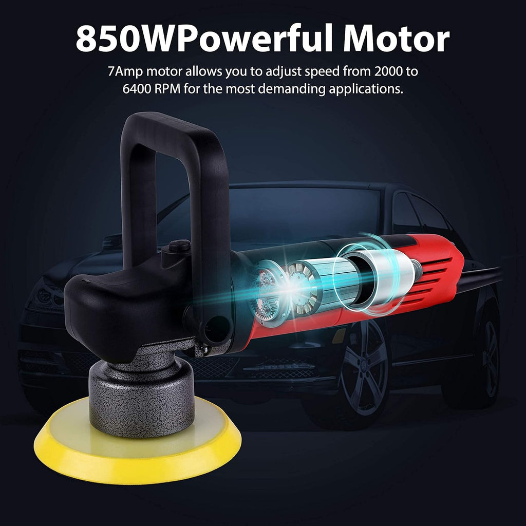 6-Inch Dual Action Random Orbital Polisher with Two Detachable Handles V738