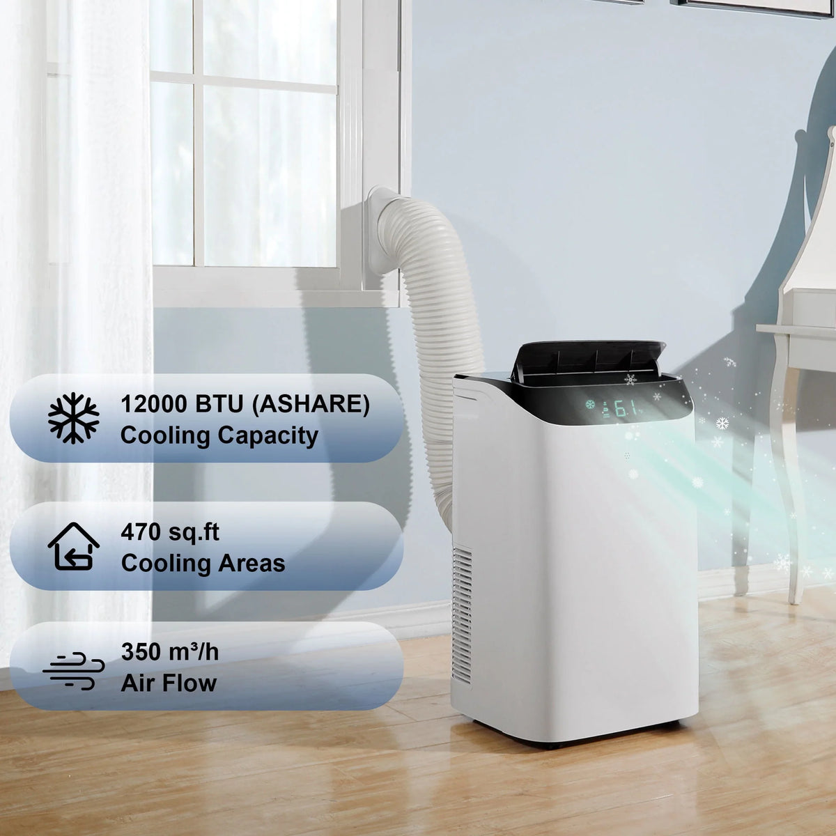8000 BTU Portable Air Conditioner with Dehumidifier & Fan R9840