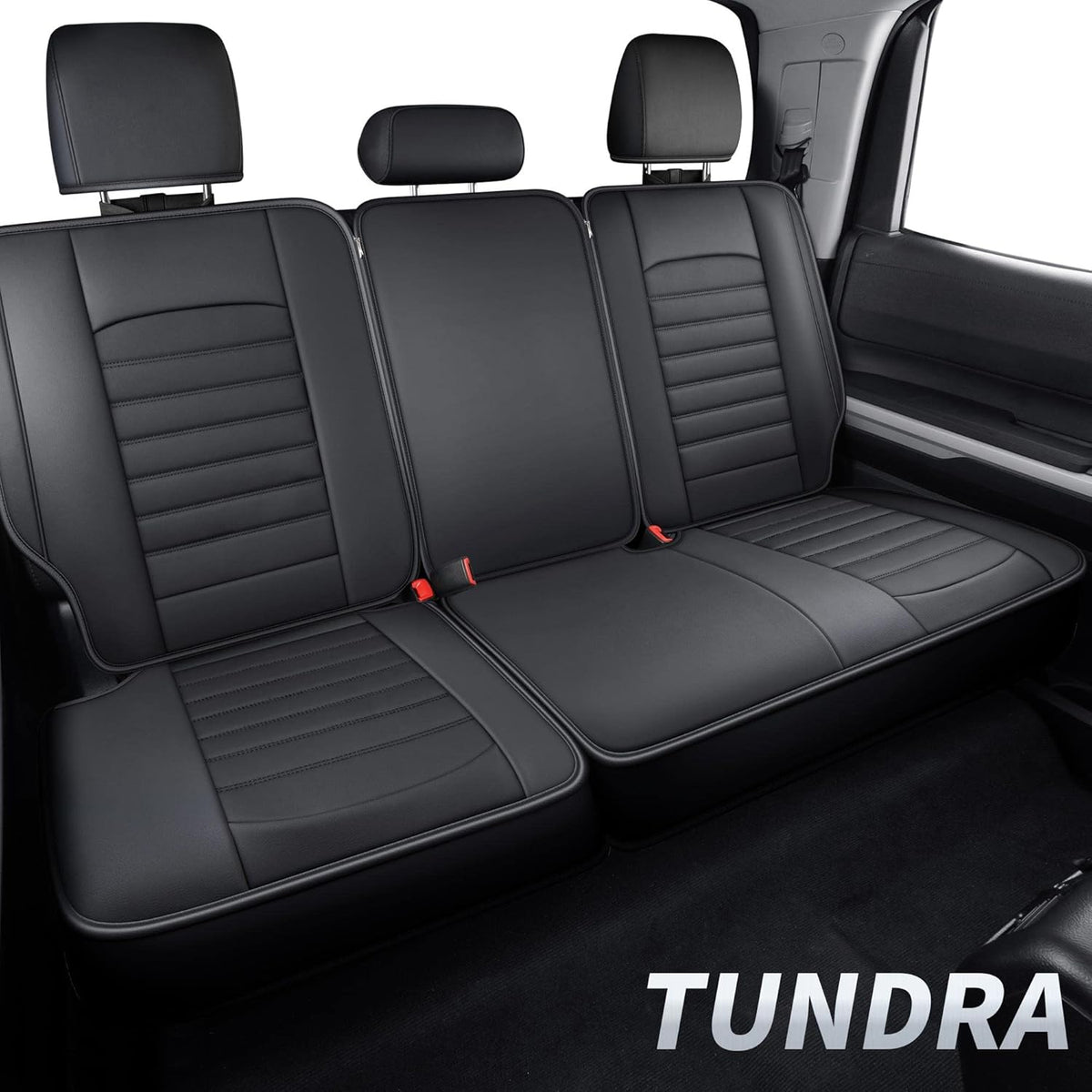 Black Faux Leather Seat Covers Front Set 2 pcs P831
