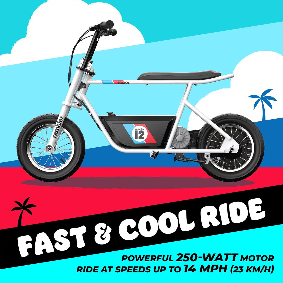 White 12 Air-Filled Tires Seated Electric Scooter M201