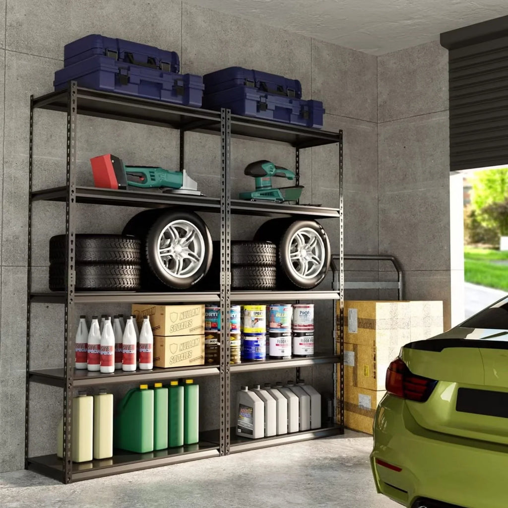 Heavy Duty 5-Tier Metal Garage Storage Shelving Rack, 35.8" W x 16.2" D x 72" H A57960